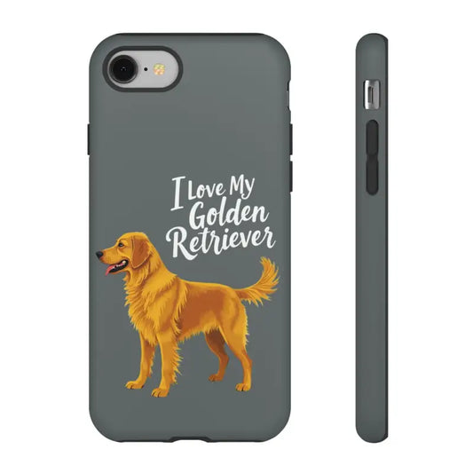 Gray Phone Case With Golden Retriever Design For iPhone 16 Pro - Ocean State Styles