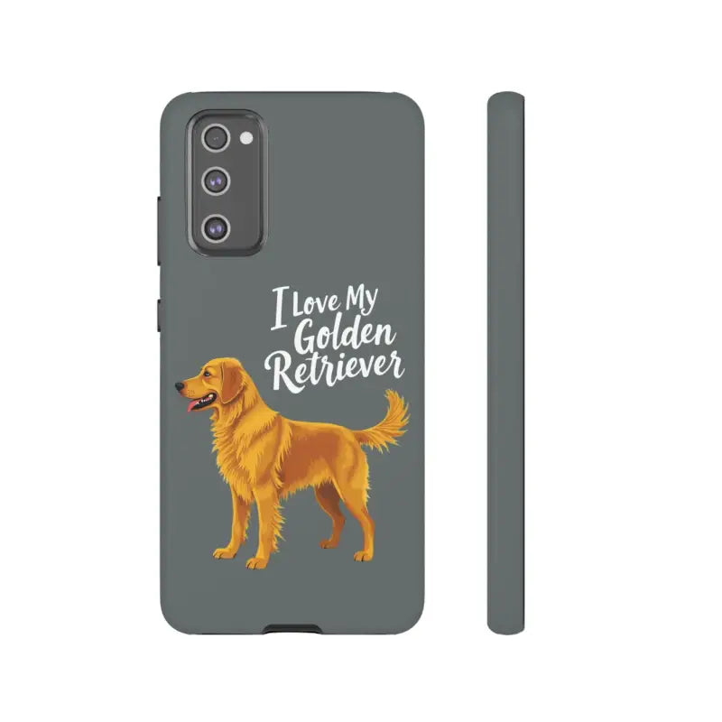 Gray Phone Case With Golden Retriever Design For iPhone 16 Pro - Ocean State Styles