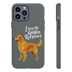 Gray Phone Case With Golden Retriever Design For iPhone 16 Pro - Ocean State Styles