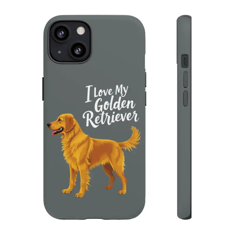 Gray Phone Case With Golden Retriever Design For iPhone 16 Pro - Ocean State Styles
