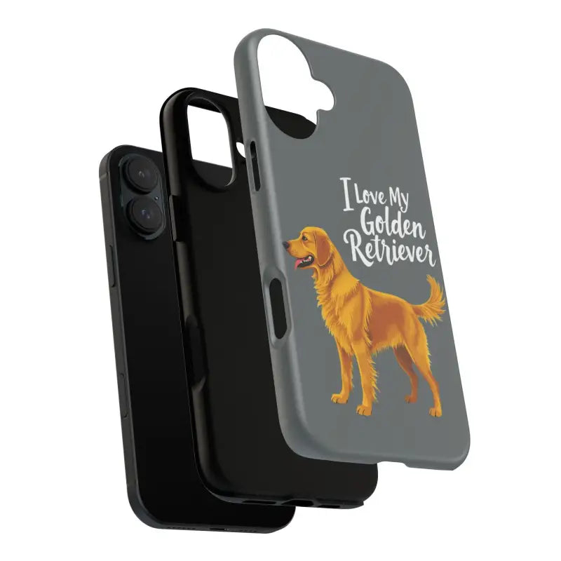 Gray Phone Case With Golden Retriever Design For iPhone 16 Pro - Ocean State Styles
