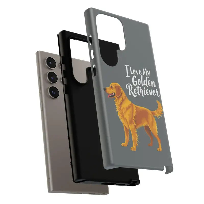 Gray Phone Case With Golden Retriever Design For iPhone 16 Pro - Ocean State Styles