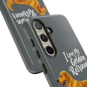 Gray Phone Case With Golden Retriever Design For iPhone 16 Pro - Ocean State Styles