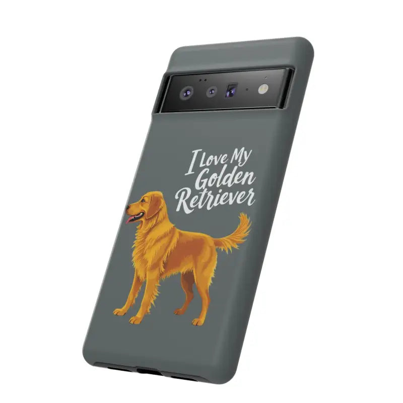 Gray Phone Case With Golden Retriever Design For iPhone 16 Pro - Ocean State Styles