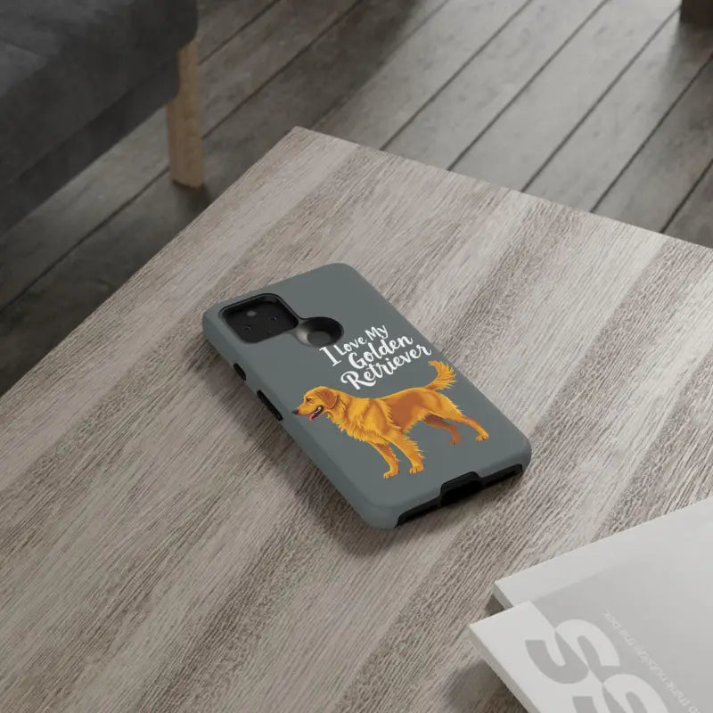 Gray Phone Case With Golden Retriever Design For iPhone 16 Pro - Ocean State Styles