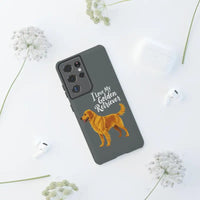 Gray Phone Case With Golden Retriever Design For iPhone 16 Pro - Ocean State Styles
