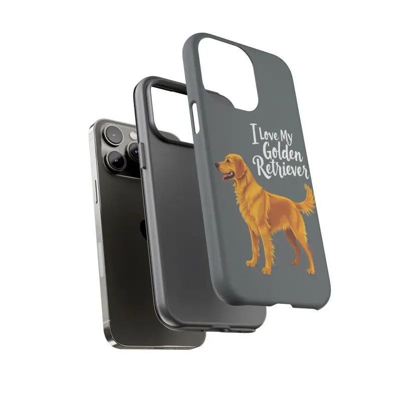 Gray Phone Case With Golden Retriever Design For iPhone 16 Pro - Ocean State Styles