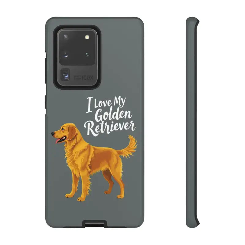 Gray Phone Case With Golden Retriever Design For iPhone 16 Pro - Ocean State Styles