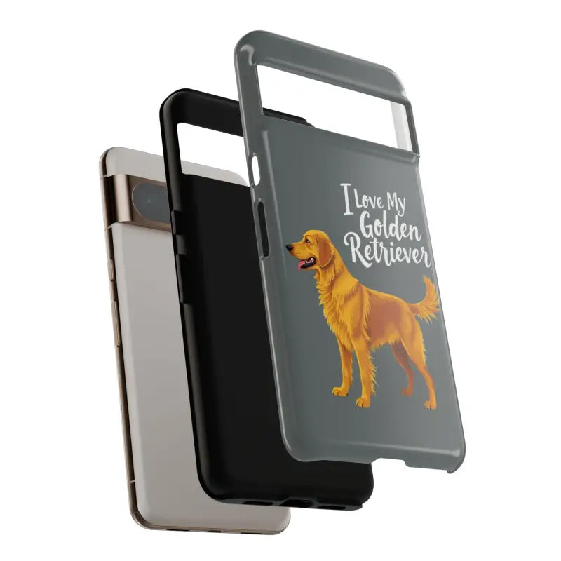 Gray Phone Case With Golden Retriever Design For iPhone 16 Pro - Ocean State Styles