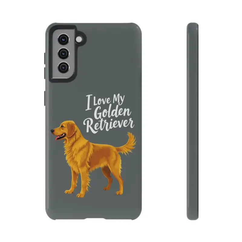 Gray Phone Case With Golden Retriever Design For iPhone 16 Pro - Ocean State Styles