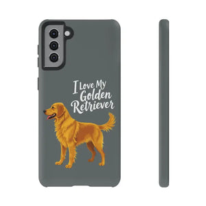 Gray Phone Case With Golden Retriever Design For iPhone 16 Pro - Ocean State Styles