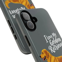 Gray Phone Case With Golden Retriever Design For iPhone 16 Pro - Ocean State Styles