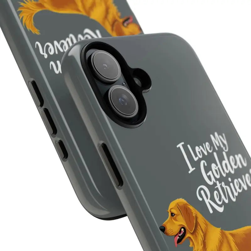 Gray Phone Case With Golden Retriever Design For iPhone 16 Pro - Ocean State Styles