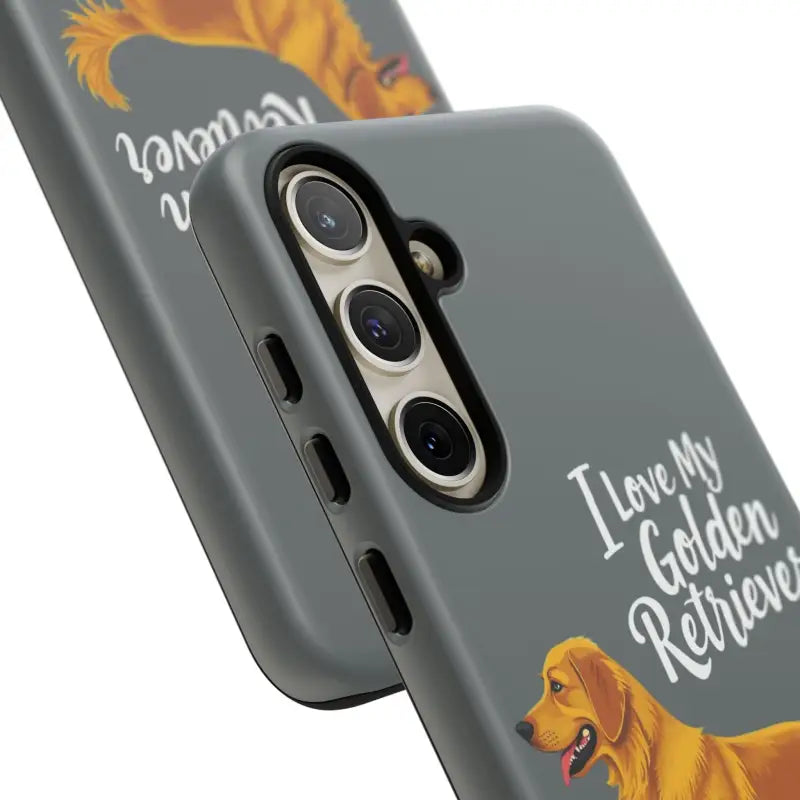 Gray Phone Case With Golden Retriever Design For iPhone 16 Pro - Ocean State Styles
