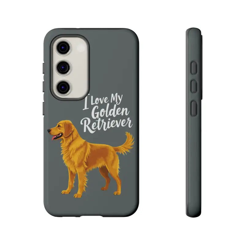 Gray Phone Case With Golden Retriever Design For iPhone 16 Pro - Ocean State Styles