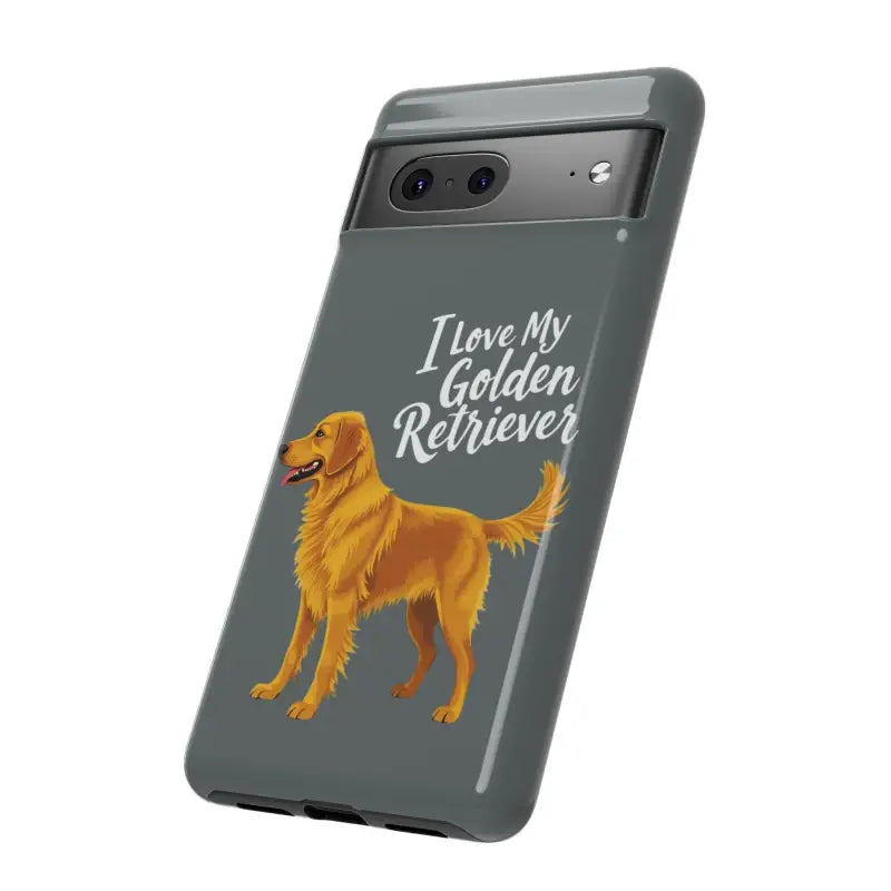 Gray Phone Case With Golden Retriever Design For iPhone 16 Pro - Ocean State Styles