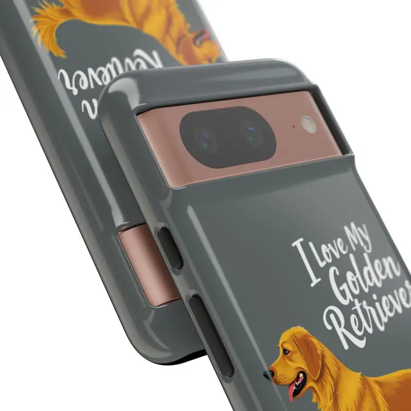 Gray Phone Case With Golden Retriever Design For iPhone 16 Pro - Ocean State Styles