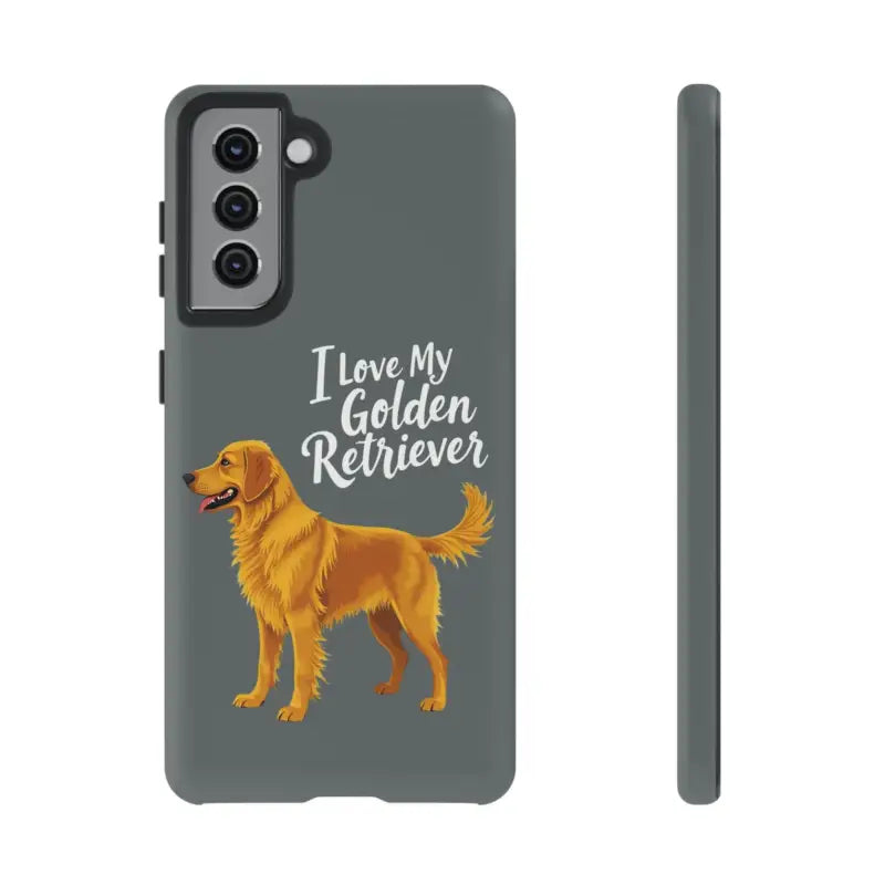 Gray Phone Case With Golden Retriever Design For iPhone 16 Pro - Ocean State Styles