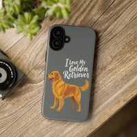 Gray Phone Case With Golden Retriever Design For iPhone 16 Pro - Ocean State Styles