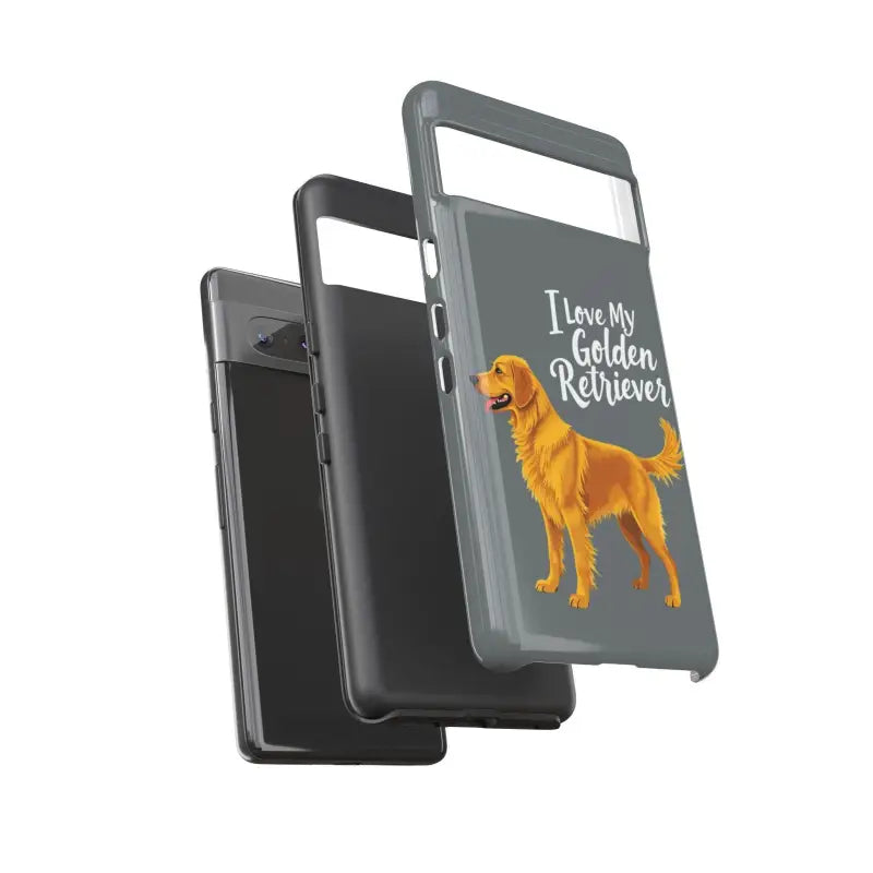 Gray Phone Case With Golden Retriever Design For iPhone 16 Pro - Ocean State Styles