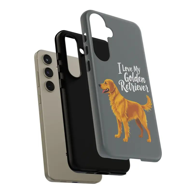 Gray Phone Case With Golden Retriever Design For iPhone 16 Pro - Ocean State Styles