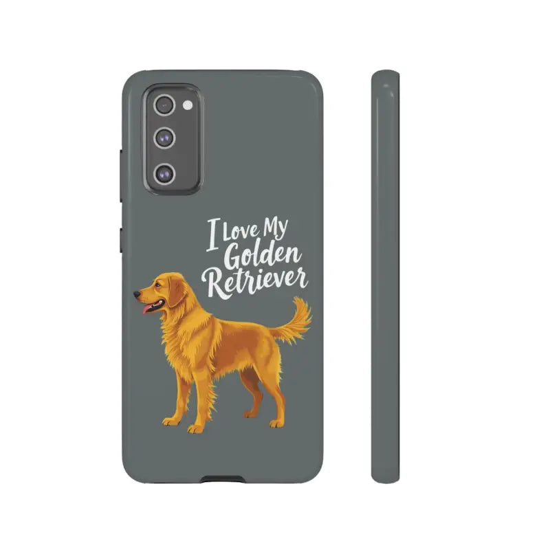 Gray Phone Case With Golden Retriever Design For iPhone 16 Pro - Ocean State Styles