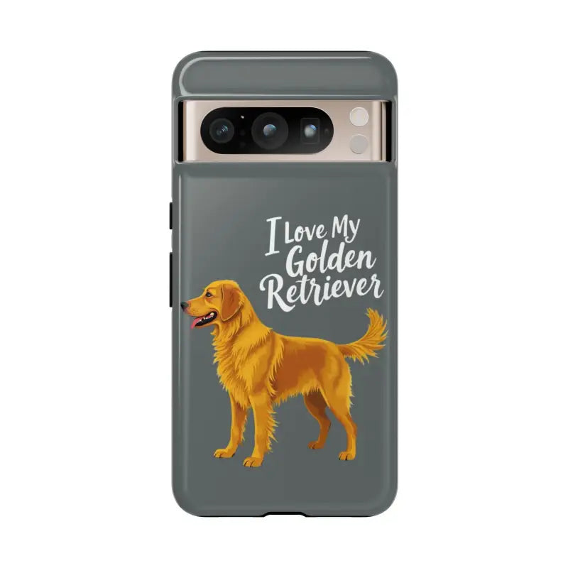 Gray Phone Case With Golden Retriever Design For iPhone 16 Pro - Ocean State Styles