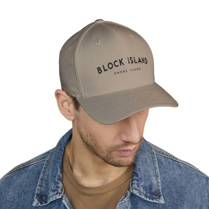 Gray White and Khaki Closed Back Structured Baseball Caps with Embroidery - Ocean State Styles