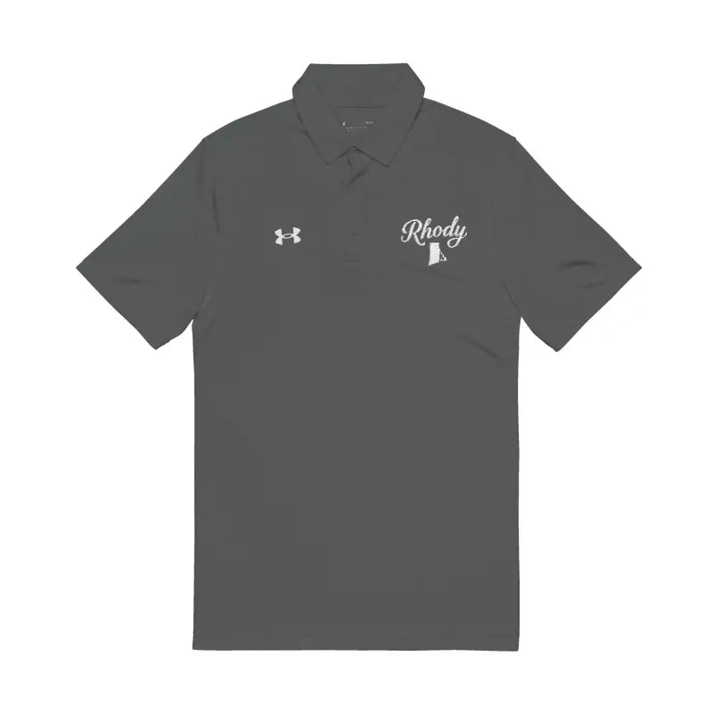 Green Gray and Black Polo Shirts with Rhody and Rhode Island Motif - Ocean State Styles
