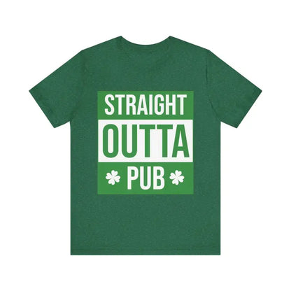 Green Straight Outta Pub Unisex T Shirt featuring a bold graphic design