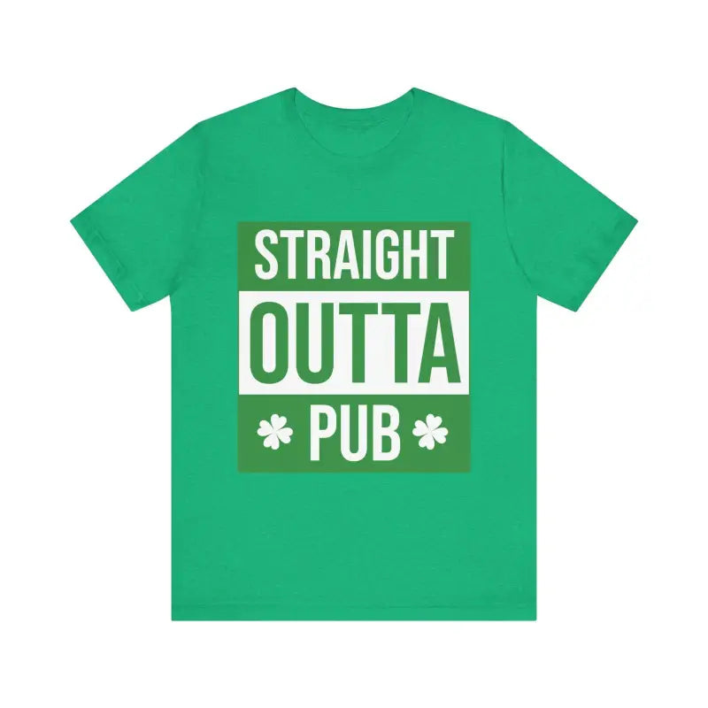 Green Straight Outta Pub Unisex T Shirt featuring a bold graphic design