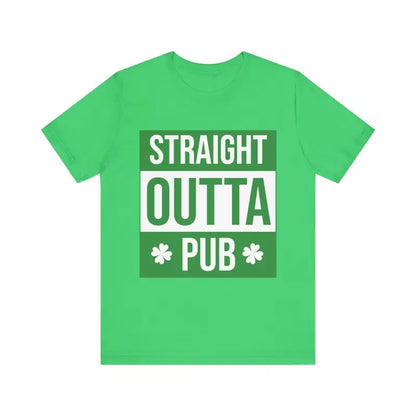Green Straight Outta Pub Unisex T Shirt featuring playful graphic design