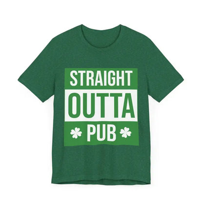 Green Straight Outta Pub Unisex T Shirt featuring bold graphic design