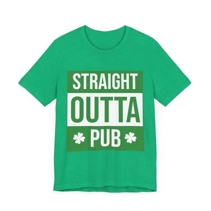 Green Straight Outta Pub Unisex T Shirt featuring a vibrant graphic design