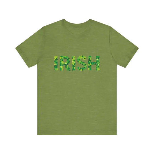 Green T Shirt with Shamrock Lettering for St Patricks Day Celebrate Irish Spirit - Ocean State Styles