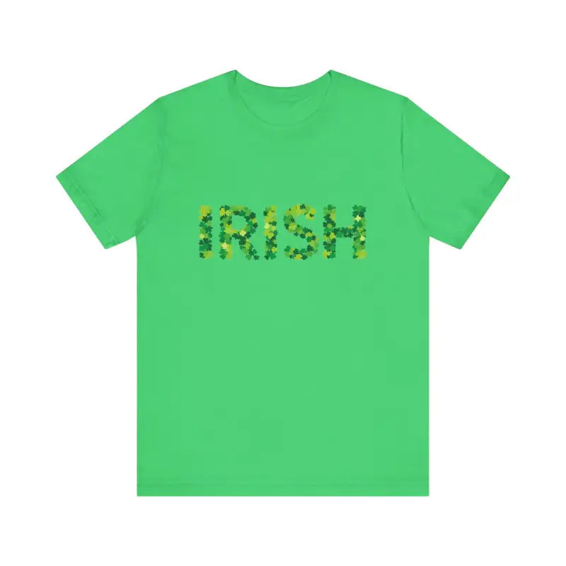 Green T Shirt with Shamrock Lettering for St Patricks Day Celebrate Irish Spirit - Ocean State Styles