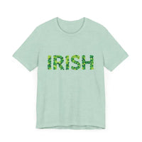 Green T Shirt with Shamrock Lettering for St Patricks Day Celebrate Irish Spirit - Ocean State Styles