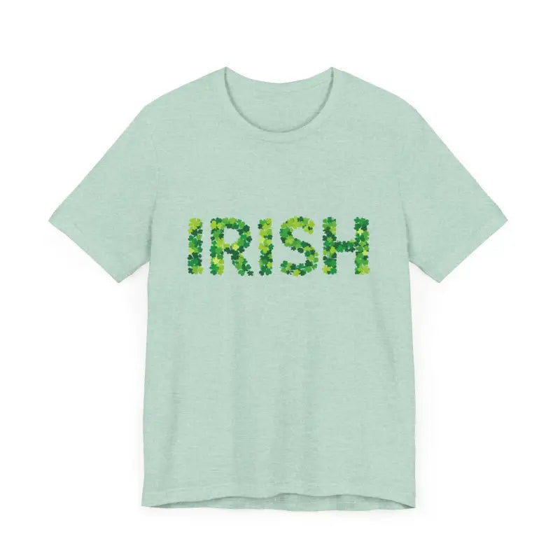 Green T Shirt with Shamrock Lettering for St Patricks Day Celebrate Irish Spirit - Ocean State Styles