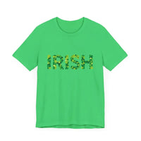 Green T Shirt with Shamrock Lettering for St Patricks Day Celebrate Irish Spirit - Ocean State Styles