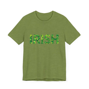 Green T Shirt with Shamrock Lettering for St Patricks Day Celebrate Irish Spirit - Ocean State Styles
