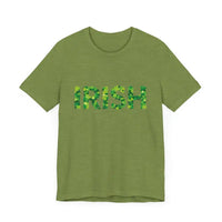 Green T Shirt with Shamrock Lettering for St Patricks Day Celebrate Irish Spirit - Ocean State Styles
