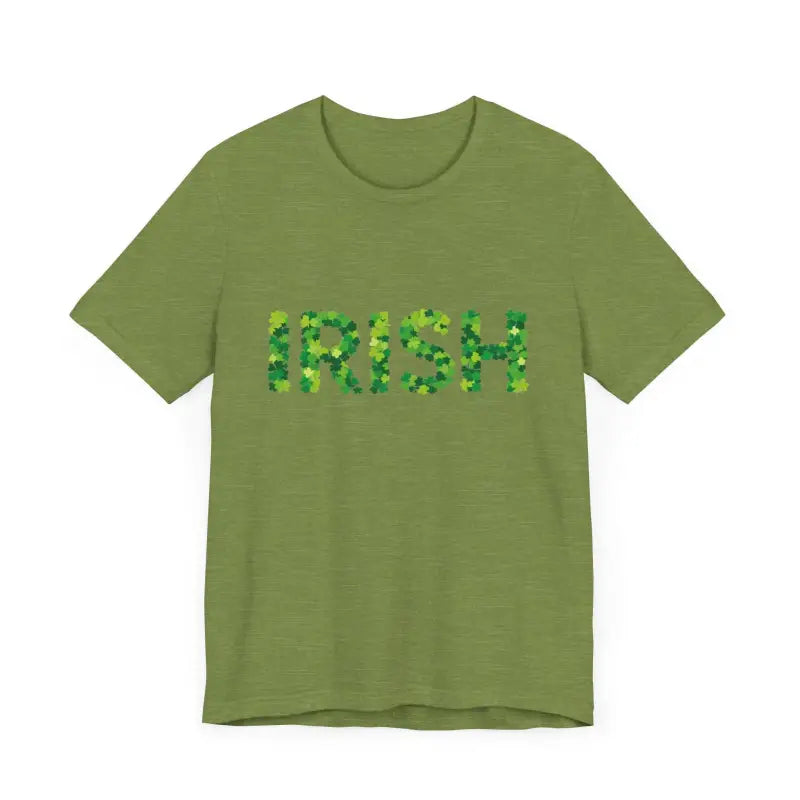 Green T Shirt with Shamrock Lettering for St Patricks Day Celebrate Irish Spirit - Ocean State Styles