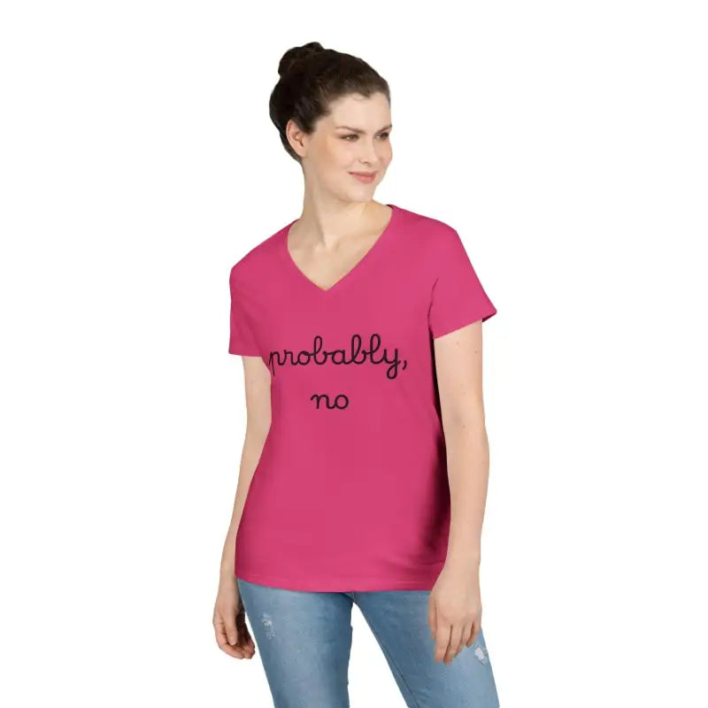 Heliconia V Neck T Shirt for Women in Red Pink and Gray - Ocean State Styles