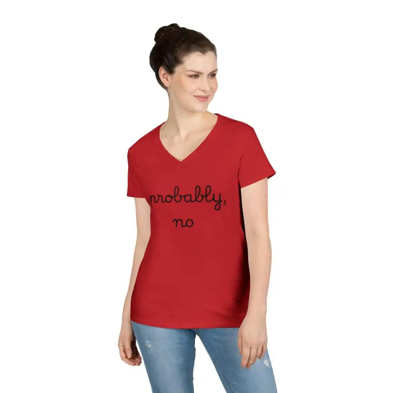 Heliconia V Neck T Shirt for Women in Red Pink and Gray - Ocean State Styles