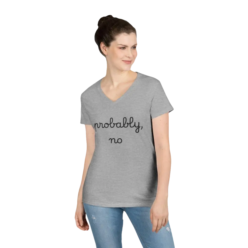 Gray v-neck t-shirt from the Heliconia V Neck T Shirt collection in Red Pink and Gray