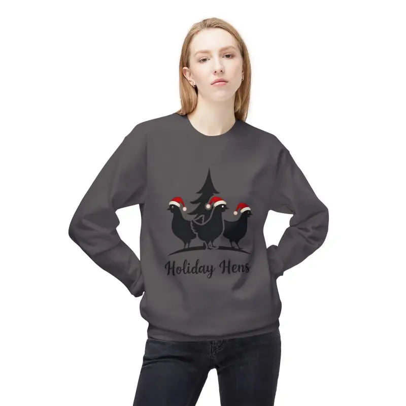 Holiday Fleece Sweater With Hens Design For Cozy Comfort - Ocean State Styles