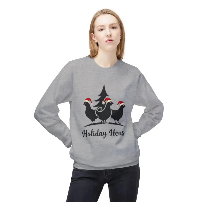 Holiday Fleece Sweater With Hens Design For Cozy Comfort - Ocean State Styles