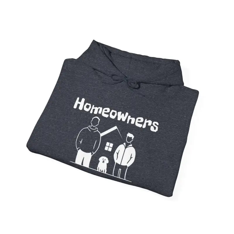 Folded gray hoodie from Homeowners Unisex Hooded Sweatshirt collection