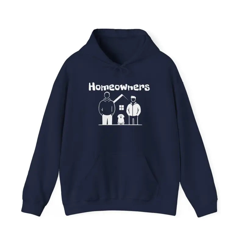 Navy blue hoodie from Homeowners Unisex Hooded Sweatshirt collection