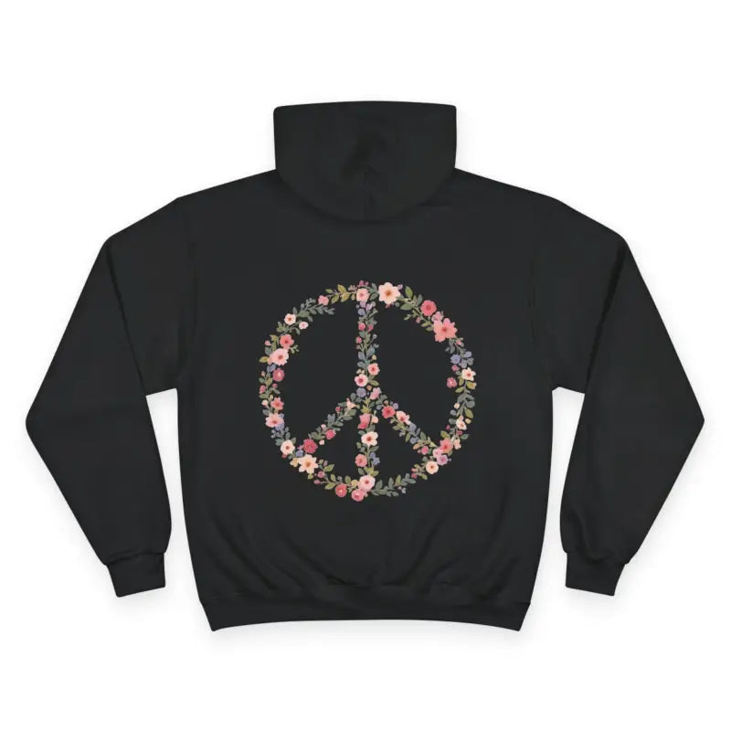 Hooded Sweatshirt Collection with Floral Peace Sign Accent - Ocean State Styles